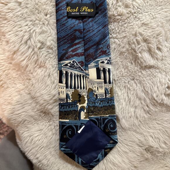 Best Plus Hand Made Washington DC Capitol Building Necktie Patriotic Landmark - Picture 4 of 6